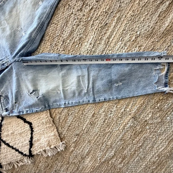 KanCan Light Blue Cropped Distressed Acid Wash Boyfriend Jeans - Picture 5 of 9